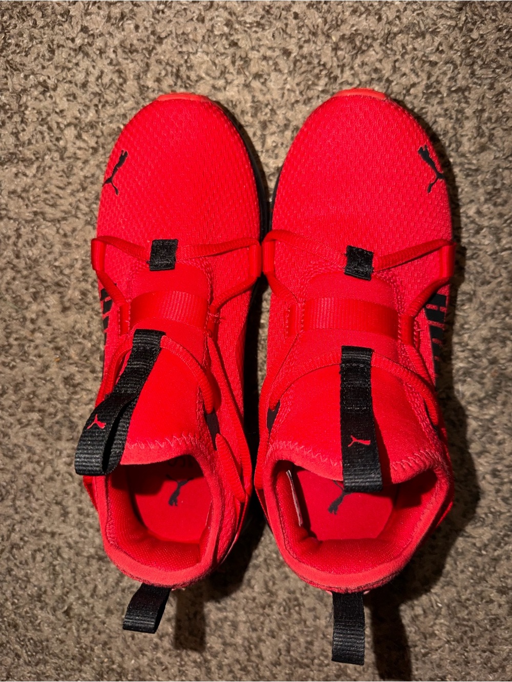 Puma Kids Red and Black Slip-On Athletic Sneakers